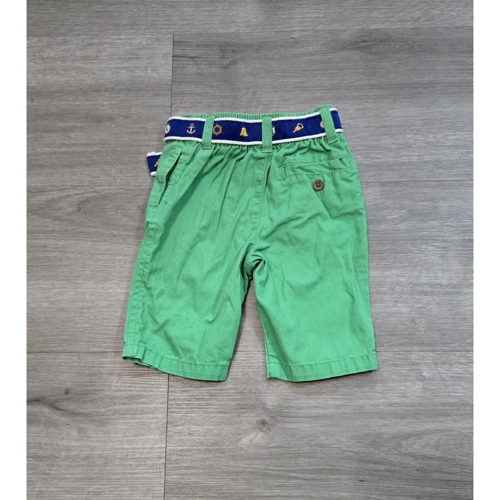 Ralph Lauren Baby Boy' Chino Pants Green with Nautical Belt Size 3M